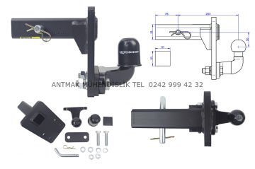 KARE BAĞLANTILI YÜKSEKLİĞİ AYARLANABİLEN ÇEKİ DEMİRİ TOPUZU 50 mm