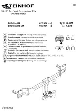 BYD Seal U Çeki Demiri